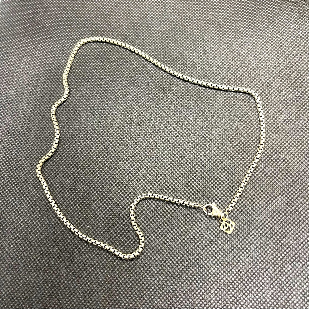 David Yurman Silver 18 inch box chain necklace